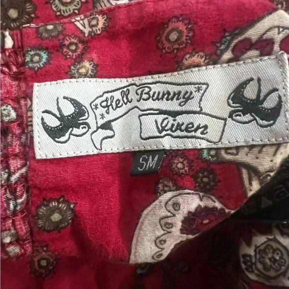 Hell Bunny Vixen Jasmin Sugar Skull Fit and Flare Dress Sz Small - Picture 6 of 6